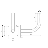 Metallinen seinäkiinnike Ø38mm L250