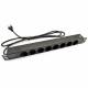 SHUCKO PDU 19" 1U 8-portti (EU) diodi PVC paneeli EU pistoke