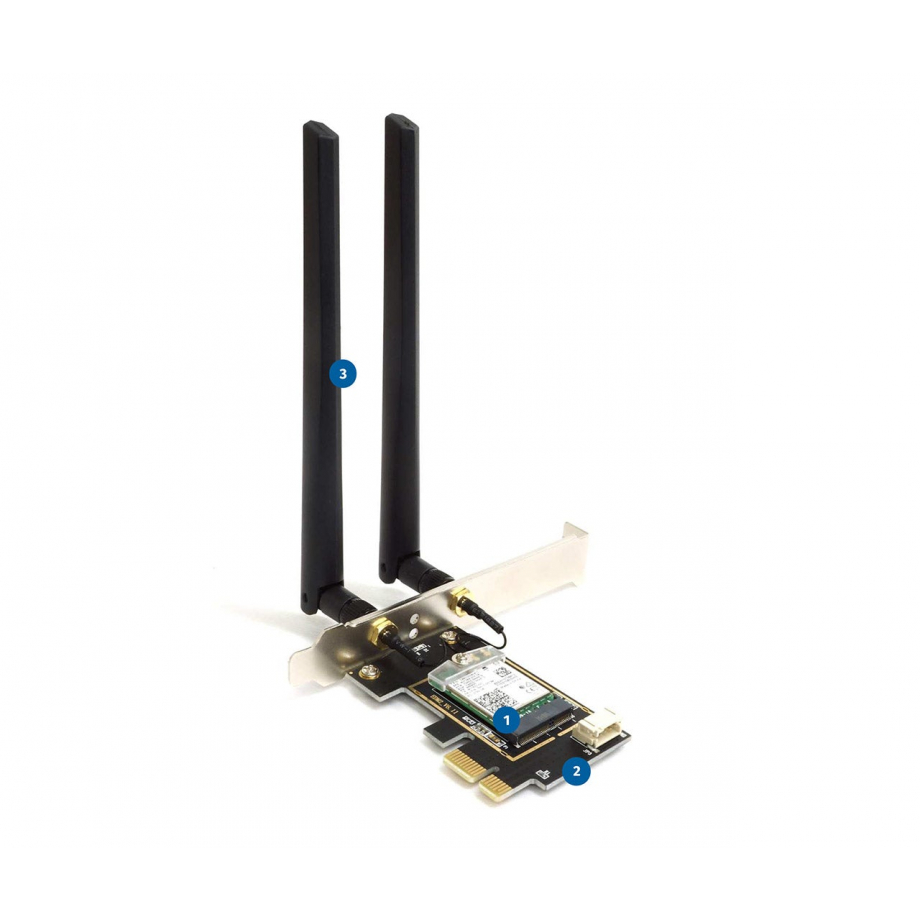 Alfa Wi-Fi 6E PCIe Card with Dipole Antenna