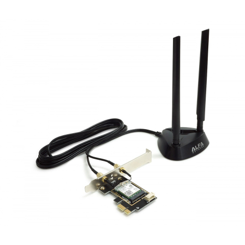 Alfa Wi-Fi 6E PCIe Card with Magnetic Antenna