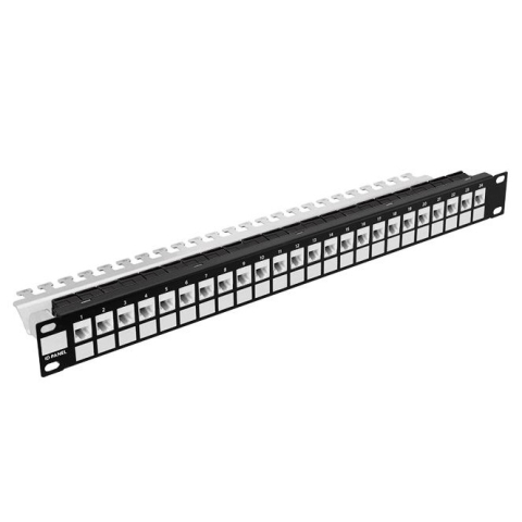 Modulaarinen liitäntäpaneeli 24-Port 19" 1U musta